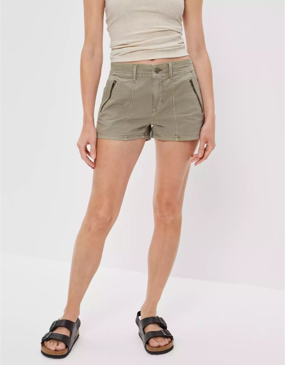 Shorts American Eagle AE Snappy Stretch Low-Rise Vert Olive Femme | HGR-78987363